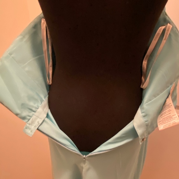 David's Bridal Halter Pool Bridesmaid Dress - Picture 5 of 7